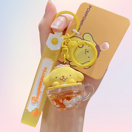 Pompompurin Pearls and Sparkle Teacup Keychain