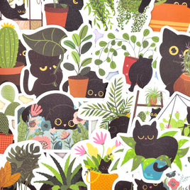 Black Cat Plant Attack 50 Piece Sticker Pack