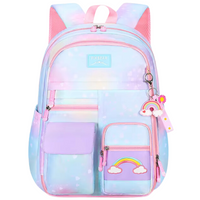 Kawaii Rainbow Multi Pocket Backpack Blue