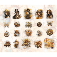 Retro Steampunk Sticker Series