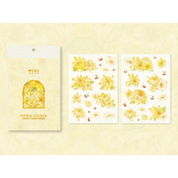 Gold Foil Mountain and Wide Flower Stickers