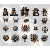 Retro Steampunk Sticker Series