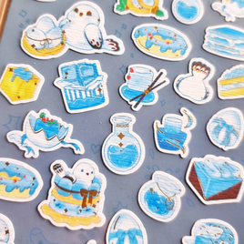 Sweet Desserts Washi Sticker Sheet Ice Blue