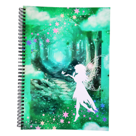 Walk The Path of The Green Fairy A4 Spiral Notebook