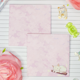 Cute Cat in Kawaii City Sticky Notes