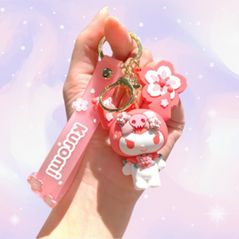 Kuromi Sanrio Sakura Festival Keychain