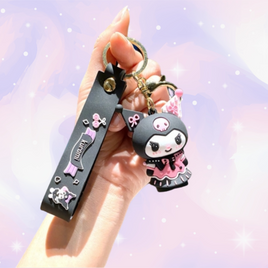 Kuromi Black Party Dress Sanrio Keychain