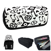 Hazbin Hotel Black Print Double Zip Pencil Case