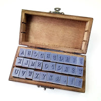 Wooden Alphabet Rubber Stamp Set