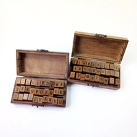 Wooden Alphabet Rubber Stamp Set