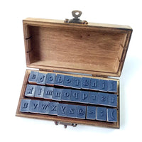 Wooden Alphabet Rubber Stamp Set