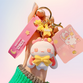 Kawaii Koko Bunny Keychain Pink Stars