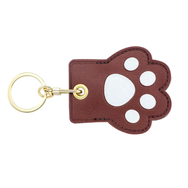 Paw Print Leather Airtag Pouch Keychain