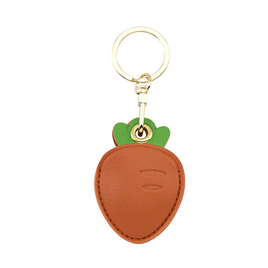 Carrot Leather Airtag Pouch Keychain