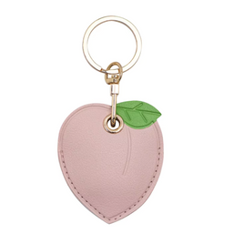 Peach Leather Airtag Pouch Keychain