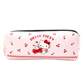 Hello Kitty Double Zip Faux Leather Print Pencil Case