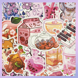 Sakura Beverage 50 Piece Sticker Pack