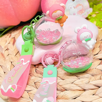 Peaches and Pearl Keychain