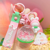 Peaches and Pearl Keychain