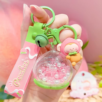 Peaches and Pearl Keychain