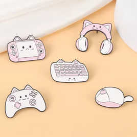 Cute Gamer Cat Pin