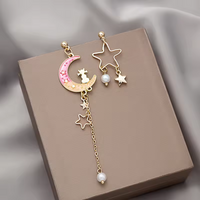 Cat and Moon Charm Earrings