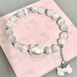 Hello Kitty Beaded Bow Charm Bracelet