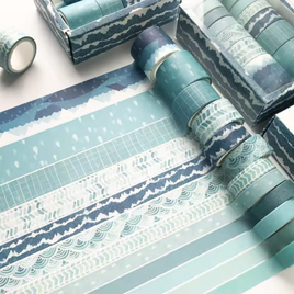 12 Roll Washi Tape Box Blues Ocean