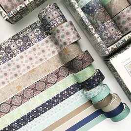 12 Roll Washi Tape Box Vintage Patterns