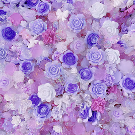 Rose Crystal Resin Charm Pack Purple