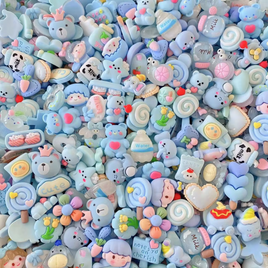 Kawaii Resin Charms 50gram Pack Blue