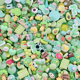 Kawaii Resin Charms 50gram Pack Green