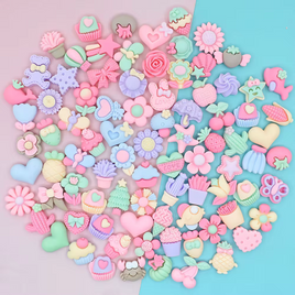 Kawaii Resin Charms 50gram Pack Pastel Spring