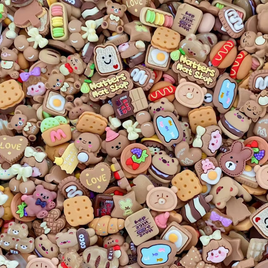 Kawaii Resin Charms 50gram Pack Brown