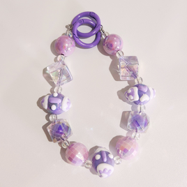 Sweet Candy Crystal Bead Keychain Purple