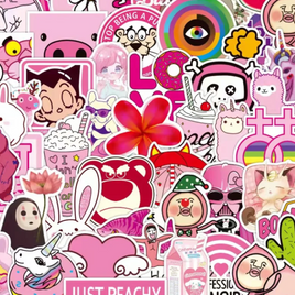 Pretty Pink Retro Stickers