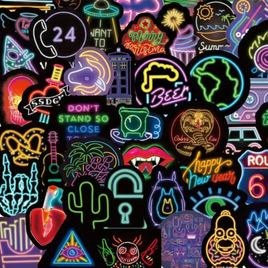 Neon Party 100 Pack Stickers