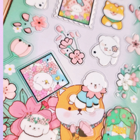 Sakura Gardens Vinyl Waterproof Sticker Sheet Dog