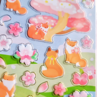 Sakura Gardens Vinyl Waterproof Sticker Sheet Fox