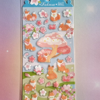 Sakura Gardens Vinyl Waterproof Sticker Sheet Fox