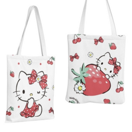 Hello Kitty Strawberry Canvas Tote Bag