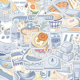 Pastel Blue Kawaii Favourites Stickers